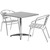 Flash Furniture TLH-ALUM-32SQ-017BCHR2-GG Steel Square Table Set with 2 Chairs