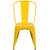 Flash Furniture ET-CT002-4-30-YL-GG Yellow Steel Square Table Set with 4 Chairs