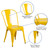 Flash Furniture ET-CT002-4-30-YL-GG Yellow Steel Square Table Set with 4 Chairs