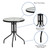 Flash Furniture TLH-070-1-GG Metal Base Black Powder Coated Finish With Tempered Glass Top Round Patio Table