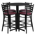 Flash Furniture HDBF1025-GG 30" Dia. x 42" H Black Laminate Finish Round Table Set with 4 Metal Ladder Back Bar Stools