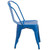 Flash Furniture ET-CT002-4-30-BL-GG Blue Steel Square Table Set with 4 Chairs