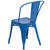 Flash Furniture ET-CT002-4-30-BL-GG Blue Steel Square Table Set with 4 Chairs