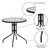Flash Furniture TLH-087-BK-GG Black Powder Coated Metal Base With Tempered Glass Round Patio Table
