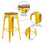 Flash Furniture CH-31320-30-YL-WD-GG Yellow Textured Wood Seat With Galvanized Steel Backless Bar Stool