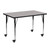 Flash Furniture XU-A2448-REC-GY-H-A-CAS-GG 48"W x 24"D x 30-1/2" Adjustable Height Gray Laminate Top Rectangular Activity Table