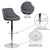 Flash Furniture CH-82028A-GY-GG Gray Vinyl with Contemporary Style Chrome Base Swivel Bar Stool
