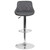 Flash Furniture CH-82028A-GY-GG Gray Vinyl with Contemporary Style Chrome Base Swivel Bar Stool