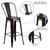 Flash Furniture CH-31320-30GB-BQ-GG Black And Antique Gold Galvanized Steel Counter Height Bar Stool