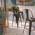 Flash Furniture CH-31320-30GB-BQ-GG Black And Antique Gold Galvanized Steel Counter Height Bar Stool