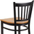 Flash Furniture XU-DG-6R6B-VRT-BAR-NATW-GG Natural Finish Seat Steel Black Powder Coated Frame Hercules Series Restaurant Bar Stool