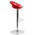 Flash Furniture CH-TC3-1062-RED-GG Red Plastic with Contemporary Style Chrome Base Swivel Bar Stool