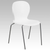 Flash Furniture RUT-3-WH-GG White Metal Frame Ribbed Back Hercules Series Stacking Chair