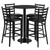 Flash Furniture RSRB1021-GG 30" Dia. x 42" H Black Laminate Finish Round Table Set with 4 Metal Ladder Back Metal ladder Back Bar Stools