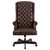 Flash Furniture CI-360-BRN-GG Brown Bonded Leather Mahogany Wood Capped Metal Base Traditional Executive Swivel Office Chair