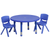 Flash Furniture YU-YCX-0073-2-ROUND-TBL-BLUE-R-GG 33" Dia. x 14 1/2" - 23 3/4" Adjustable Height Blue Round Preschool Activity Table Set with 2 Chairs