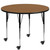 Flash Furniture XU-A42-RND-OAK-T-A-CAS-GG 42" Dia. Round 22.25" - 30.25" Adjustable Height Oak Activity Table