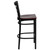 Flash Furniture XU-DG6R7BWIN-BAR-MAHW-GG Mahogany Finish Seat With Window Back Steel Black Powder Coated Frame Hercules Series Restaurant Bar Stool