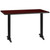 Flash Furniture XU-MAHTB-3048-T0522-GG 48”W x 30”D x 31-1/8”H Melamine Core With Mahogany Laminate Finish Cast Iron Column With Black Powder Coated Finish Rectangular Dining Height Table