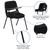 Flash Furniture RUT-EO1-01-PAD-RTAB-GG Black Flip-Up Right Handed Plastic Tablet Arm Upholstered Seat and Back Hercules Series Ergonomic Shell Chair