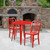 Flash Furniture CH-51090TH-2-18VRT-RED-GG 30" Dia. x 29 1/2" H Red Metal Round Table and 2 Chair Set