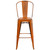 Flash Furniture ET-3534-30-OR-GG Orange Galvanized Steel Drain Holes In Seat Bar Stool