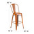 Flash Furniture ET-3534-30-OR-GG Orange Galvanized Steel Drain Holes In Seat Bar Stool