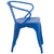 Flash Furniture CH-31270-BL-GG Blue Galvanized Steel with Arms Vertical Slat Back and Drain Hole Seat Armchair