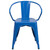 Flash Furniture CH-31270-BL-GG Blue Galvanized Steel with Arms Vertical Slat Back and Drain Hole Seat Armchair