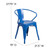Flash Furniture CH-31270-BL-GG Blue Galvanized Steel with Arms Vertical Slat Back and Drain Hole Seat Armchair