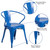 Flash Furniture CH-31270-BL-GG Blue Galvanized Steel with Arms Vertical Slat Back and Drain Hole Seat Armchair