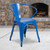 Flash Furniture CH-31270-BL-GG Blue Galvanized Steel with Arms Vertical Slat Back and Drain Hole Seat Armchair