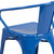Flash Furniture CH-31270-BL-GG Blue Galvanized Steel with Arms Vertical Slat Back and Drain Hole Seat Armchair