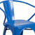 Flash Furniture CH-31270-BL-GG Blue Galvanized Steel with Arms Vertical Slat Back and Drain Hole Seat Armchair