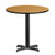 Flash Furniture XU-RD-30-NATTB-T2222-GG 30" Dia. Round Natural Laminated Dining Height Table with Four Pointed Pedestal Base