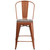Flash Furniture ET-3534-24-POC-WD-GG 40.25" H Copper Galvanized Steel Counter Height Curved Back With Vertical Slat Bar Stool