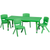 Flash Furniture YU-YCX-0013-2-RECT-TBL-GREEN-R-GG 48" W x 24" D x 14 1/2" - 23 3/4" Adjustable Height Green Rectangular Preschool Activity Table Set with 4 Chairs