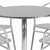 Flash Furniture TLH-ALUM-32RD-017BCHR4-GG Round Steel Round Table Set with 4 Chairs