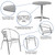 Flash Furniture TLH-ALUM-32RD-017BCHR4-GG Round Steel Round Table Set with 4 Chairs