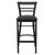 Flash Furniture XU-DG6R9BLAD-BAR-BLKV-GG Black Vinyl Seat With Ladder Back Steel Black Powder Coated Frame Hercules Series Restaurant Bar Stool