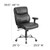 Flash Furniture GO-2031-LEA-GG Black Bonded Leather Padded Arms Mid Back Design Hercules Series Big & Tall Executive Swivel Office Chair