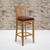 Flash Furniture XU-DGW0008BARVRT-NAT-BURV-GG Burgundy Vinyl Seat With Slat Back Natural Finish Beechwood Frame Hercules Series Restaurant Bar Stool