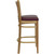 Flash Furniture XU-DGW0008BARVRT-NAT-BURV-GG Burgundy Vinyl Seat With Slat Back Natural Finish Beechwood Frame Hercules Series Restaurant Bar Stool