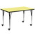 Flash Furniture XU-A3072-REC-YEL-T-A-CAS-GG 72" W x 30" D x 22.25" - 30.4" Adjustable Height Rectangular Yellow Activity Table