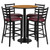 Flash Furniture RSRB1027-GG 30" Dia. x 42" H Natural Laminate Finish Round Table Set with 4 Metal Ladder Back Metal ladder Back Bar Stools