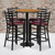 Flash Furniture RSRB1027-GG 30" Dia. x 42" H Natural Laminate Finish Round Table Set with 4 Metal Ladder Back Metal ladder Back Bar Stools