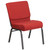 Flash Furniture FD-CH0221-4-SV-RED-GG Red 21.25" Width Steel Book Rack with Communion Cup Holder Silver Vein Frame Hercules Series Extra Wide Stacking Church Chair