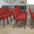 Flash Furniture FD-CH0221-4-SV-RED-GG Red 21.25" Width Steel Book Rack with Communion Cup Holder Silver Vein Frame Hercules Series Extra Wide Stacking Church Chair