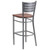 Flash Furniture XU-DG-60402-BAR-CHYW-GG Cherry Finish Seat With Slat Back Steel Silver Powder Coated Frame Hercules Series Restaurant Bar Stool