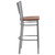 Flash Furniture XU-DG-60402-BAR-CHYW-GG Cherry Finish Seat With Slat Back Steel Silver Powder Coated Frame Hercules Series Restaurant Bar Stool